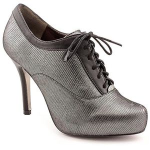 Elegant Gray Lace-Up Women's Heels NWOT